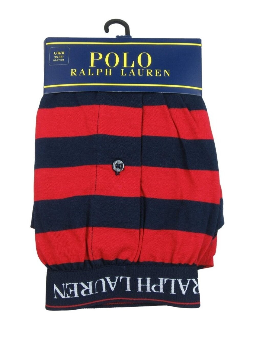 Polo Ralph Lauren Boxer Briefs Mens Size Large Red Navy Striped NEW